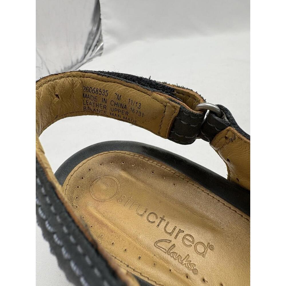 Clarks Unstructured Blue Nubuck Leather Ankle Strap Comfort Sandals Women 7M - Picture 5 of 6